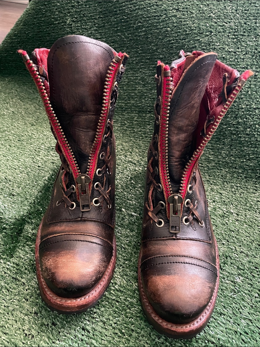 Freebird By Steven Women Liverpool Brown Leather Boots Size 9 Distressed - Picture 3 of 11
